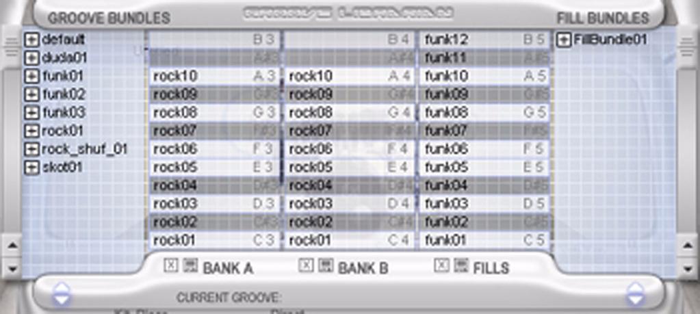 GROOVE LIBRARIAN To open the Groove Librarian, click the top bar of BFD's plugin window. To close it again, click on the bottom or top bars of the Groove Librarian drop-down panel.