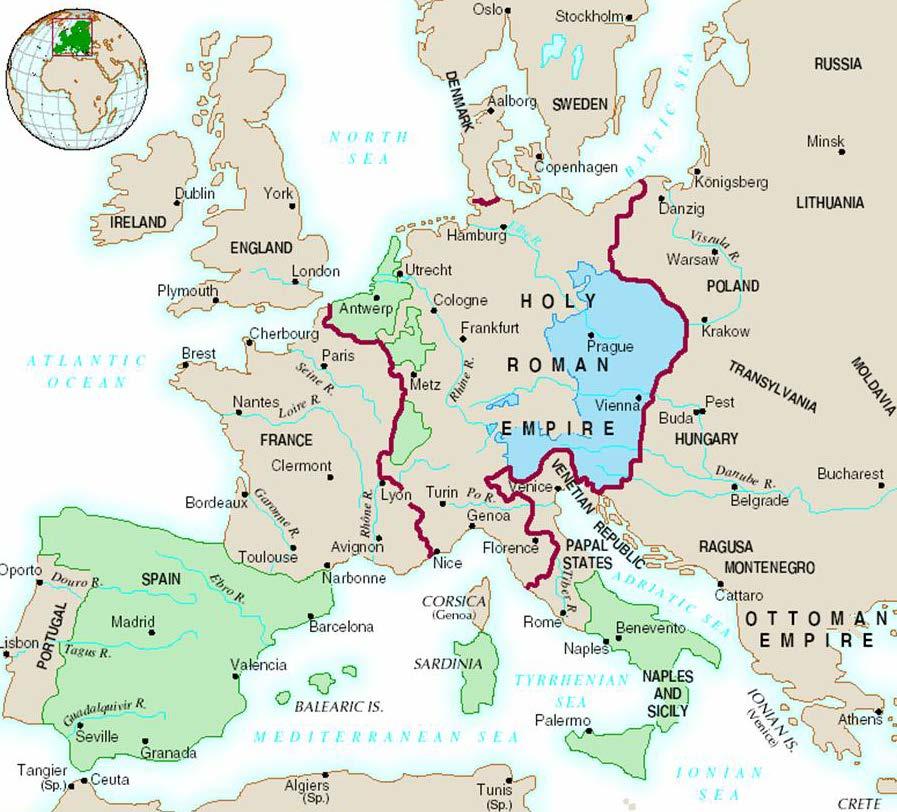 From 1568 both Habsburg lines entangled in conflicts Both main conflict areas