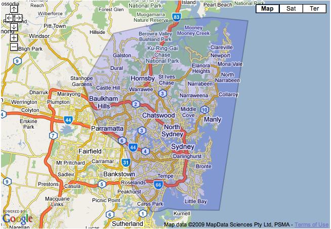 12 Available locations Within the Sydney Metropolitan Area we take bookings in most suburbs, but not all. Please see the below map for details of our highlighted 'catchment area'.