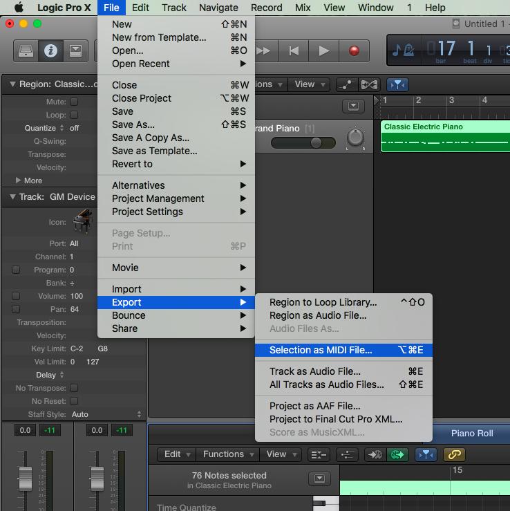 Once this is done you can save and quit Logic Pro X 3) Import the