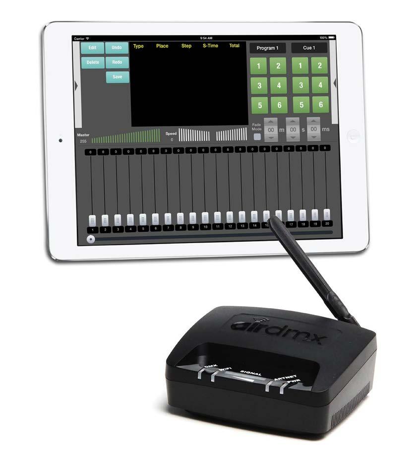 DMX 512 ArtNET AirDMX is a complete DMX control solution for ipads. The software can be used for live lighting controls, for automation at home.