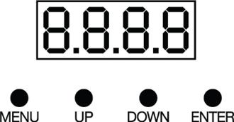 CONTROLS AND MENU DISPLAY The 4-digit LED display indicates the mode and the value for the selected function or mode.