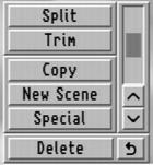 edit Copy button Scene editing controls Copy button This button makes a duplicate copy of any highlighted scene in the scene bin.