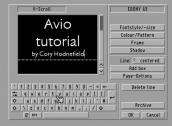 Roll the credits titling The Avio s Titling screen is where you can create titles, subtitles and credits for your movies.