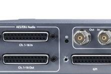 Install any optional SFP I/O modules by sliding them into the SFP cages in the back. Use only AJA approved modules.