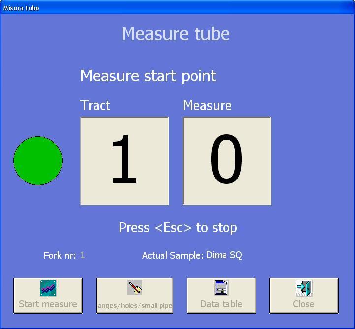4. Tube measurement Click on the button <Measure> (see picture 1 on the top right) then click on the button <Measure tube>: the program opens the measure window that uses the set parameters in the
