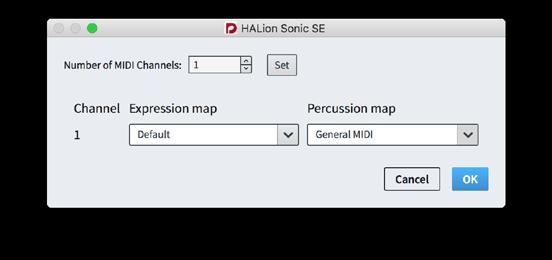 The Drum Kit Note Map area lists all of the MIDI notes from 0 to 127, and allows you to specify which combination of unpitched instrument and playing technique is produced by each note.