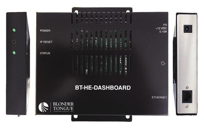 Model: BT-HE-Dashboard Headend Controller The BT-HE-Dashboard (Headend Controller) provides operators the ease and convenience of controlling multiple HDE-8C DIN Series (Opt 2), AQT8-QAM/, and AQT8-