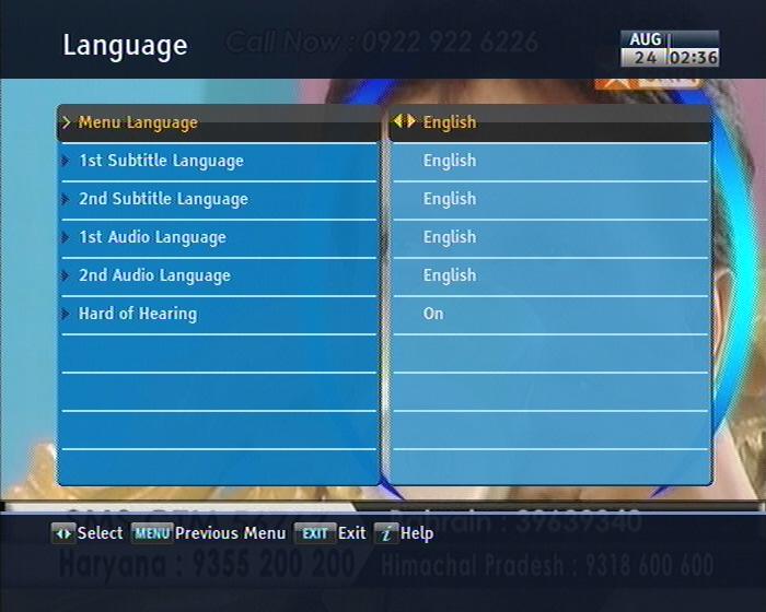 28 Preference Settings Chapter 4 Preference Settings 41 Language settings You can select the language in which the menu will be displayed In addition to that, you can select the language of audio