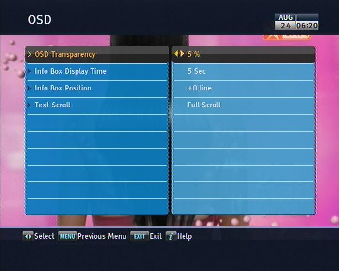 47 Options for on-screen display 39 47 Options for on-screen display To set the options for the onscreen display (OSD), select the Settings > OSD menu You should see a screen like the left figure To