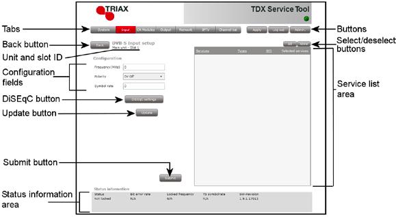 TDX Service Tool Configuration of input module The first time the TDX Service Tool displays the Configuration window for an input module in a new configuration, the configuration fields and the list