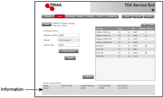 TDX Service Tool Remember to click the Apply button in the upper right-hand corner to save new settings in the configuration.