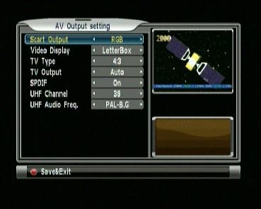 Menu Guide System Setting AV Output Setting 1. Scart Output Video output can be selected RGB, CVBS, Component. 2.