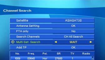 NOTE Depending on certain TP or satellite, the Network Search function may