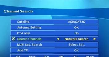 Installations [ Network Search ] Network search function is enable to search new TPs and all channels