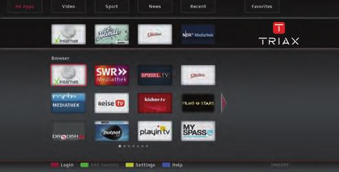 Advanced Features Internet Portal Internet portal feature adds your set-top box a feature that allows you connect a server on the Internet and view content via icons/shortcuts.