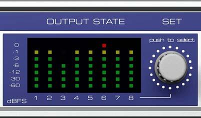 The analog input sensitivity can be changed in the area INPUT. Choosing DIG with the select key, the digital input signal is routed to the digital outputs, with the AD-conversion being deactivated.