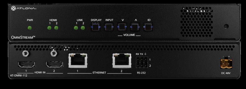 Introduction The Atlona OmniStream 112 () is a networked AV encoder with two independent channels of encoding for two HDMI 2.
