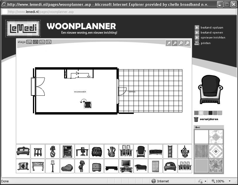 2 Residential hyperspace: building convincing ambiences for the middle classes Figure 6 The so-called woonplanner (home planner) is an interactive website where (potential) home buyers could furnish