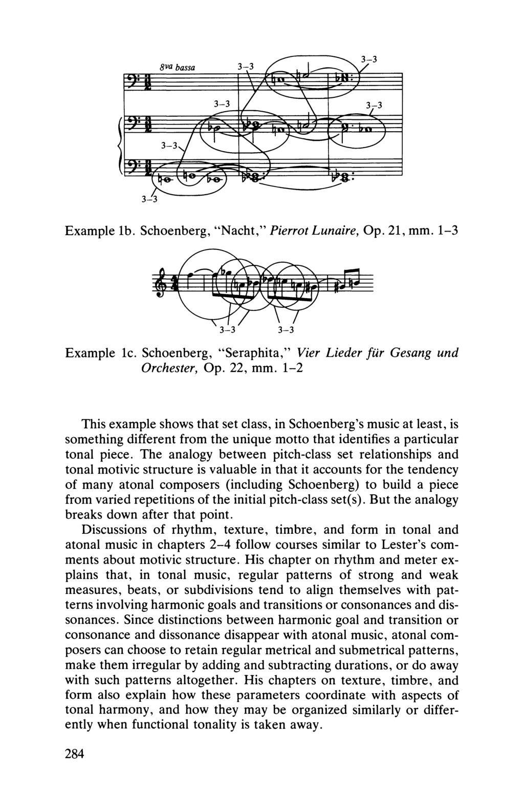 8va bassa 3 3 3 213: 3-3 3-3 3-3 Example lb. Schoenberg, "Nacht," Pierrot Lunaire, Op. 21, mm. 1-3 3-3 3-3 Example lc. Schoenberg, "Seraphita," Vier Lieder fur Gesang und Orchester, Op. 22, mm.