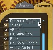 The Pattern Selector The list you see at the left of Darbuka on the Edit Page is the Pattern Selector.