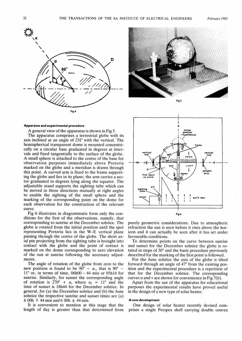 32 THE TRANSACTIONS OF THE SA INSTITUTE OF ELECTRICAL ENGINEERS February 1982 Fig 5 Fig 4 Apparatus and experimental procedure A general view of the apparatus is shown in Fig 5.