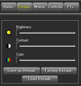 Step 3: Controlling the Picture per Camera The VMDC enables you to control and change the settings of the current live pictures displayed on the remote monitors, such as the brightness and contrast.