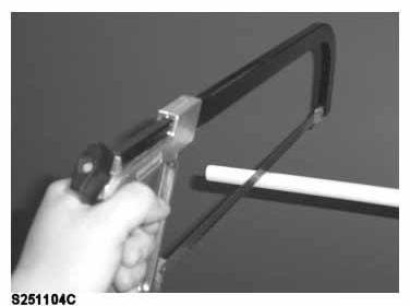 5. Cut a section of plastic tubing to the desired length. Make sure the tubing does not stick out into the air gap.