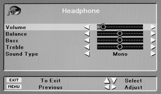 Headphone: By connecting the headphone unit to your television you can listen to the program sounds independently from your television.