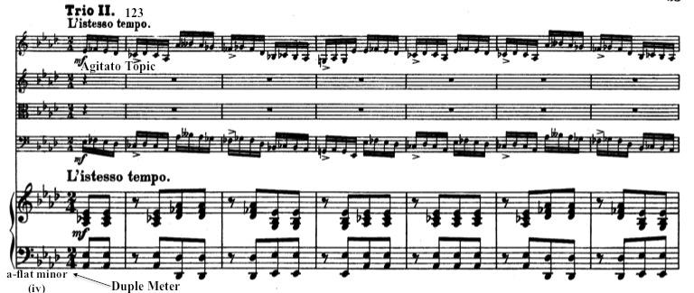 Trio I, in summary, reveals transgression of a different kind than that found in the Scherzo.