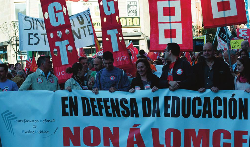 000 persoas manifestándose nas catro provincias galegas.