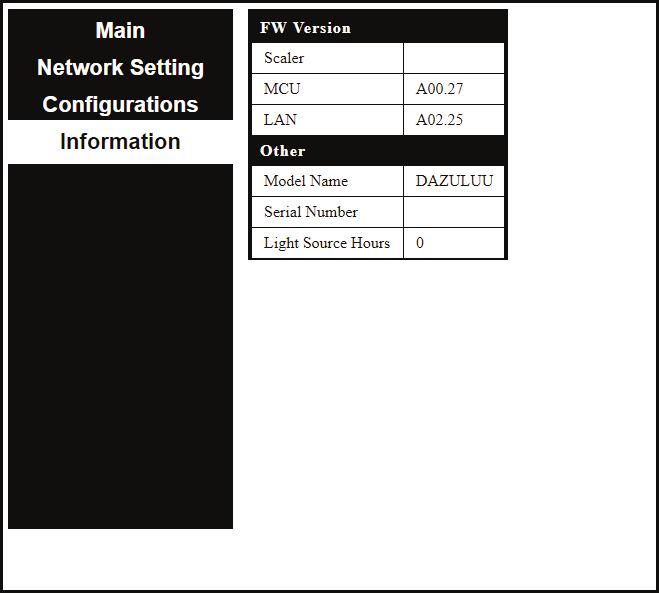 Network Setting page