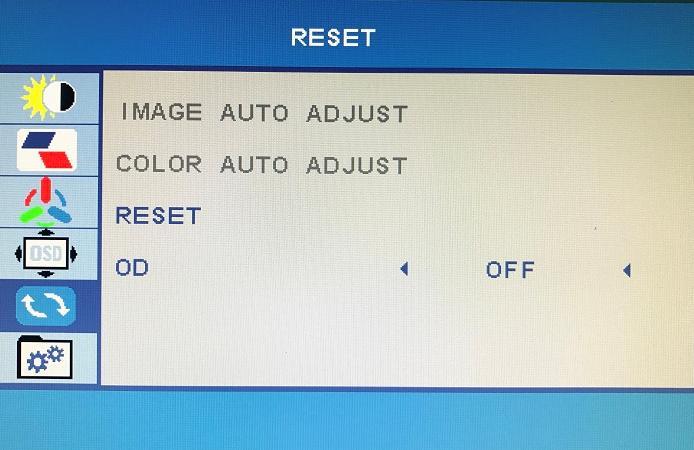 RESET IMAGE AUTO ADJUST It allows to auto adjust the image.