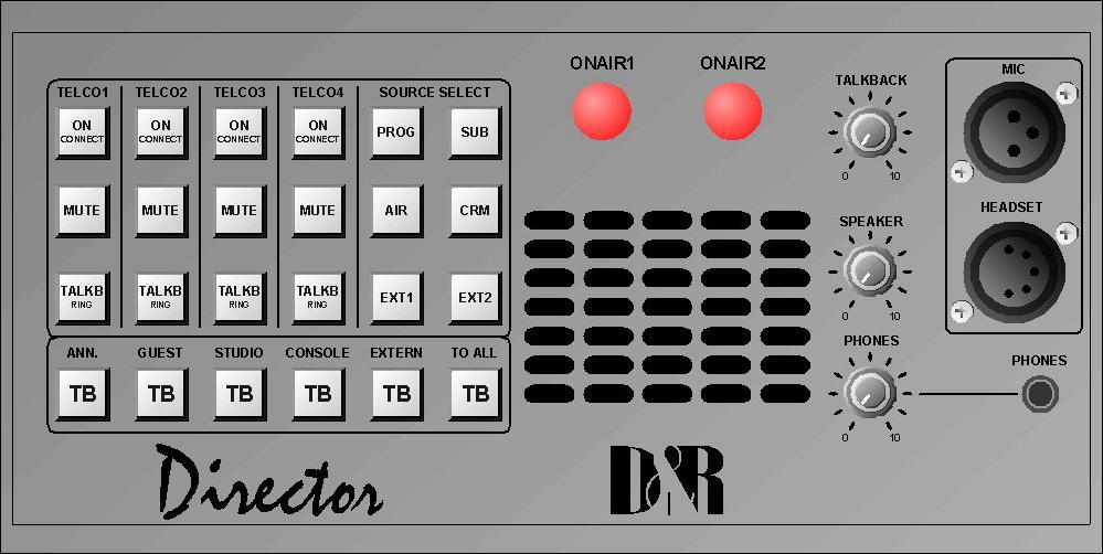 Director Unit 17 DIRECTOR UNIT The Director is designed to be the answer for the need of the Station manager to manage the live broadcast and have control over in and outputs as well as communication