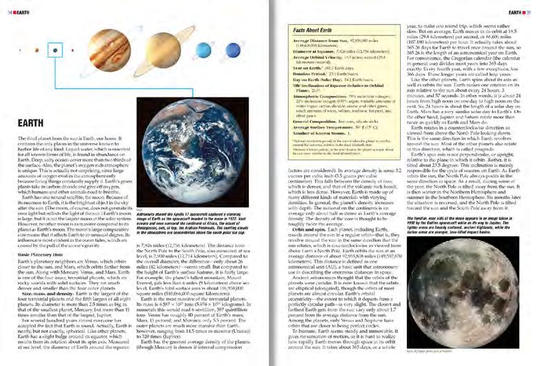 Look at this sample from New Views of the Solar System, a Compton s by Britannica E-book, for the key features of a page.