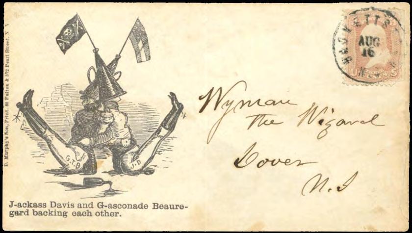 Richard Micchelli ~ CIVIL WAR PATRIOTIC COVERS: THE WYMAN CORRESPONDENCE As a testimony to the amount of travelling he did, a display of these covers addressed to Wyman shows many of the cities in