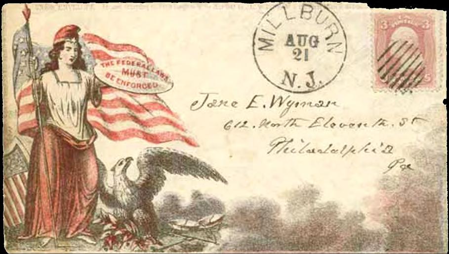 , Philadelphia. The cover is printed by W.R. Wills in Norristown, PA, and shows a member of the 51 st Regiment. Fig. 14: Another cover addressed to Mrs.