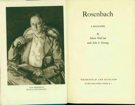 Gaston Renard Fine and Rare Books 31 94 Wolf, Edwin and Fleming, John F. ROSENBACH. A Biography by Edwin Wolf 2nd with John F. Fleming. Med. 8vo, First U.K. Edition; pp.