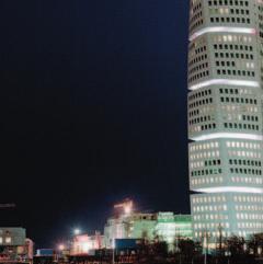 Turning Torso tower in a pleasant uniform light.