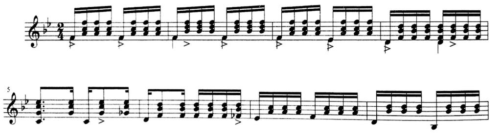30 Figure 4-2 Guitar s (as center) accompaniment rhythms Figure from Tamara E. Livingston-Isenhour and Thomas G. C.