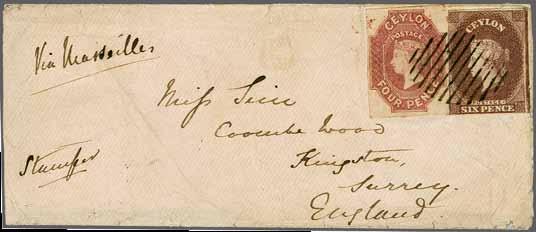 320 CEYLON 1857-1871: The KANDY Collection 227 Corinphila Auction 26-30 November 2018 View of Colombo Alfred H. Caspary 1507 1507 4 d. dull rose, wmk.