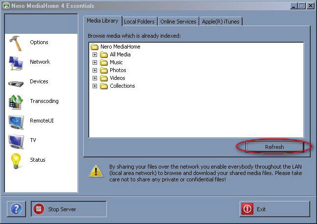 Select the folder that you want to share and click START SERVER. 15.