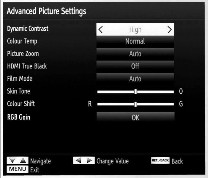 Backlight: This setting controls the backlight level and it can be set to Low, Medium, High and Auto.