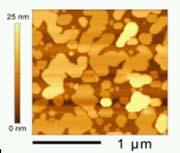 reflection signal Atomic Force Microscopy (AFM): Flatness reached with 180nm growth (start