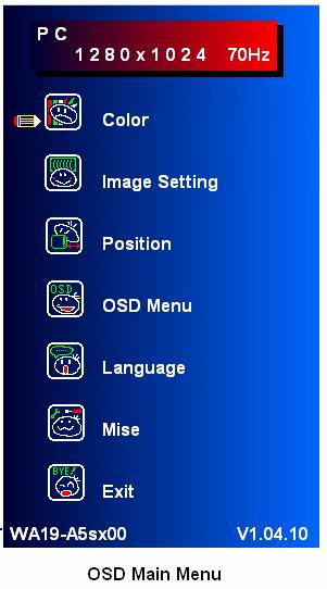 3 OSD Control Function List 3D-Comb Filter Series COLOR 1. Contrast This is used to adjust the image contrast. 2. Brightness This is used to set the brightness of the screen. 3. Color Adjust set favorite color of red,green, and blue.