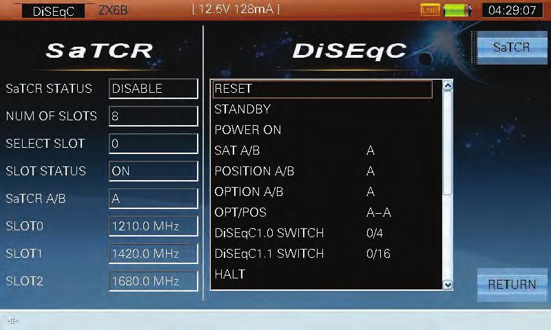 4.5 DiSEqC DiSEqC (Digital Satellite Equipment Control) is a communication protocol between the satellite receiver and the devices.