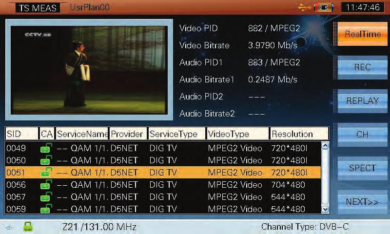 5.2 RealTime Decoder Figure 5-1 This subfunction can decode the program according to the input source of RF, ASI or IPTV.