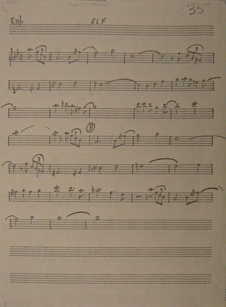 This is Johnny Hodges s art. One will notice that the art is incomlete: the shout section and recaitulation of the melody is not indicated.