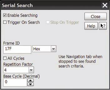 When serial triggering is selected, the application uses software-based triggering.