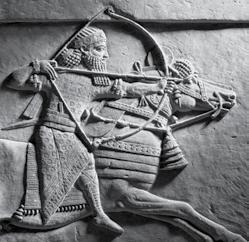 Exhibitions and displays Carved ivory panel of a sphinx. Nimrud, Iraq. Assyrian, 900 700 BC. King Ashurbanipal on a horse from the lion hunt reliefs in the Palace at Nineveh (now in modern Iraq).